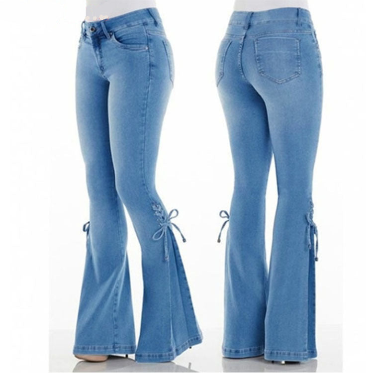 70s Hip Hugger Bell Bottoms Stretchy Jeans