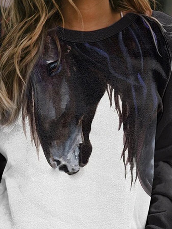 Women's Horsehead Print Sweater