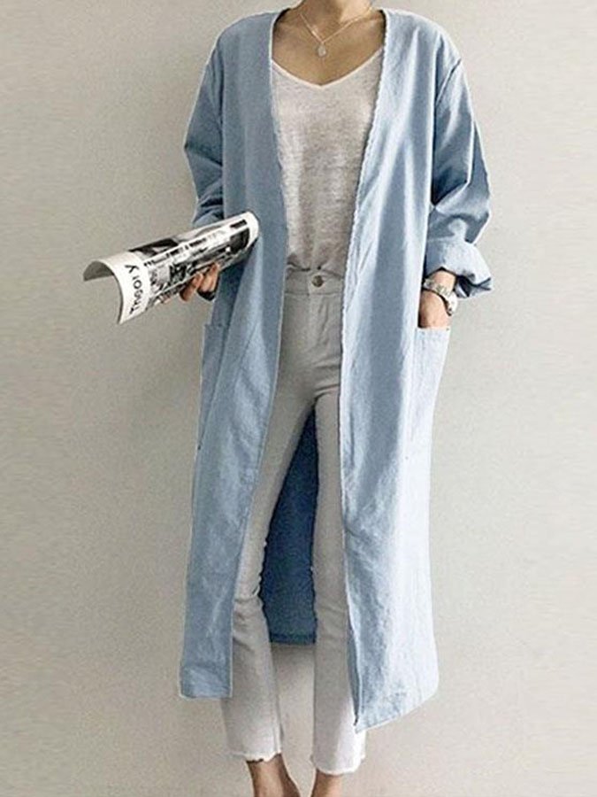Solid Color Casual Cardigan