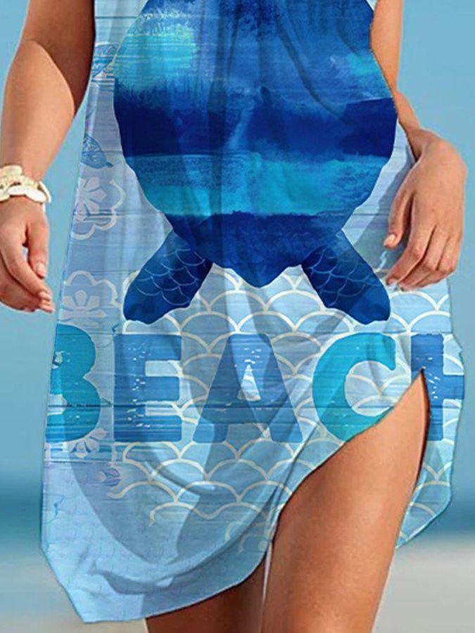 Crab Print Sexy Sling Beach Dress