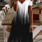 Gradient Lace Short Sleeves Cold Shoulder Sleeve Dress