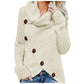 Button Solid Long Sleeve Lightweight Sweaters