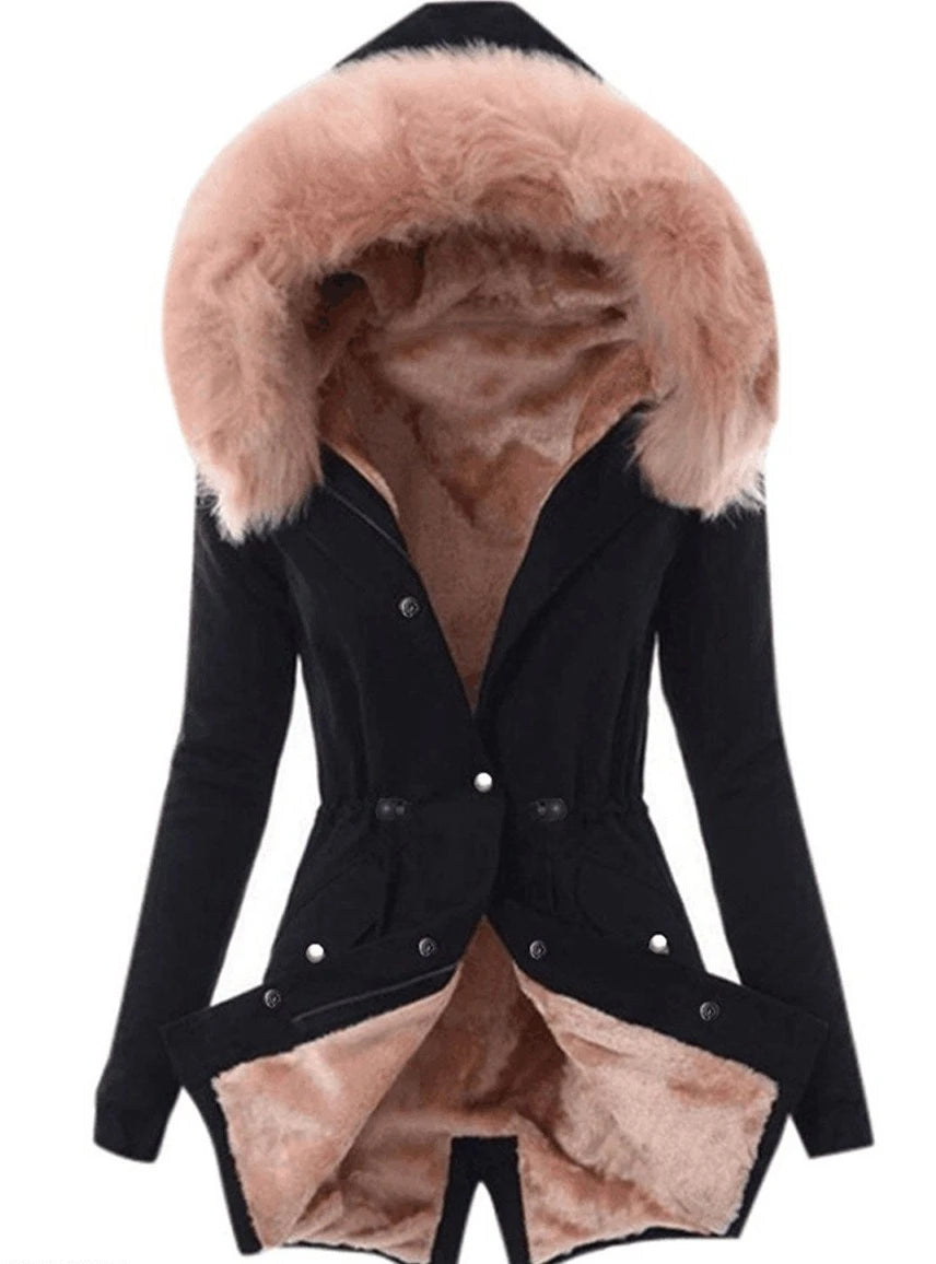 Plush Collar Cotton Coat