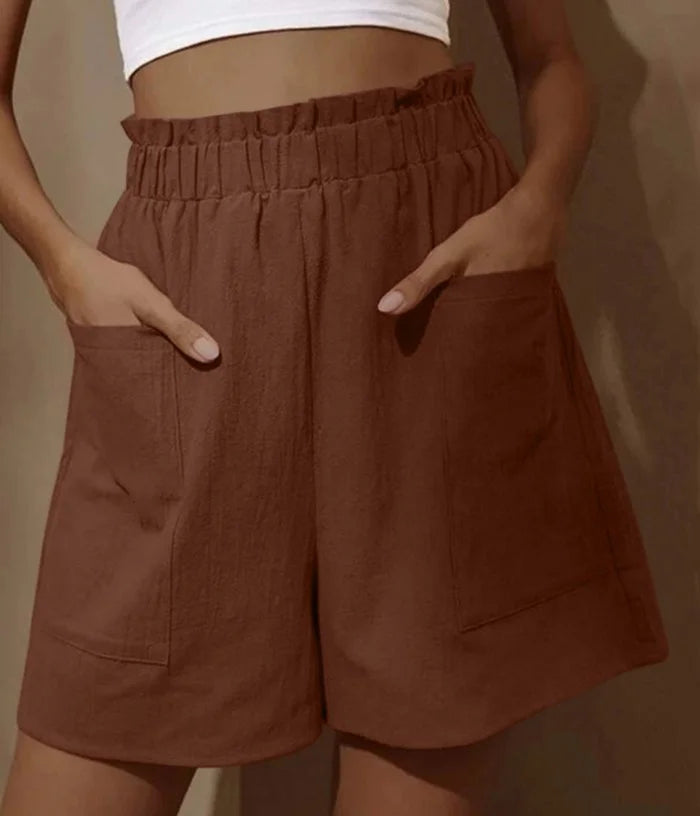 Women's Summer High Waist Wide Leg Casual Shorts