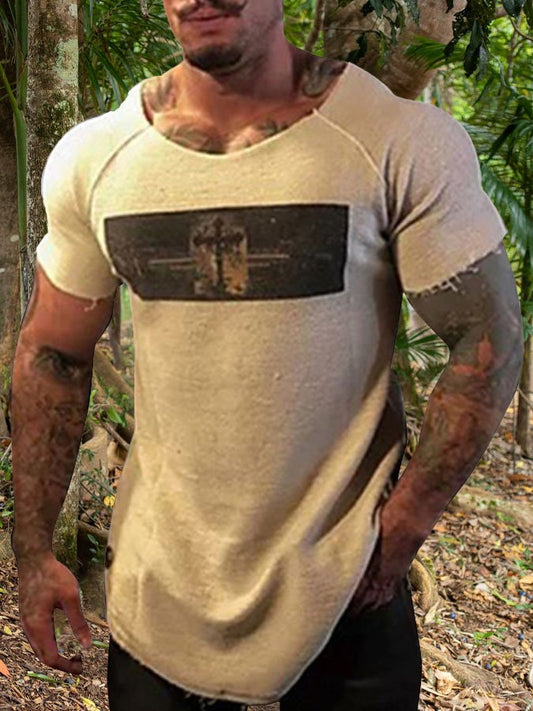 Vintage Print Casual Men's T-Shirt