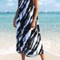 Black Tie Dye Print Cover Up