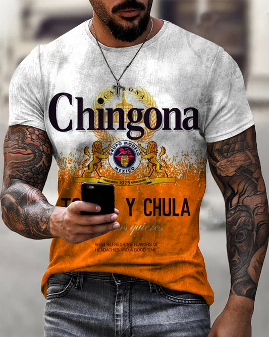 Men's Vintage Casual Printed Short Sleeve T-Shirt