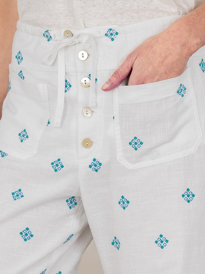 Vintage Print Pocket Trousers