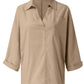 Solid Color V-Neck Long Sleeve Shirt