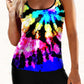 Rainbow Color Tie Dye Print Tankini Set