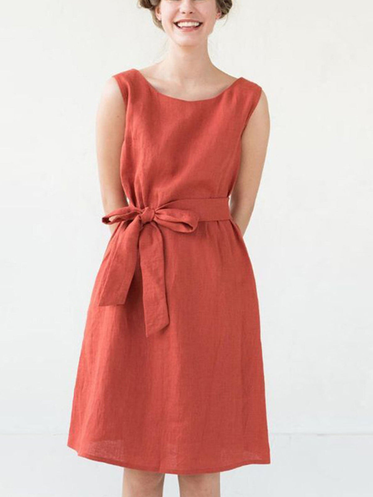 Women's Loose Casual Cotton Linen Dress
