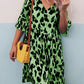 V-neck Leopard Print Loose Dress