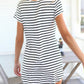 Striped V-Neck Mini Dress Without Sunglasses