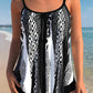 Bowknot Black Geometric Print Tankini Top Set