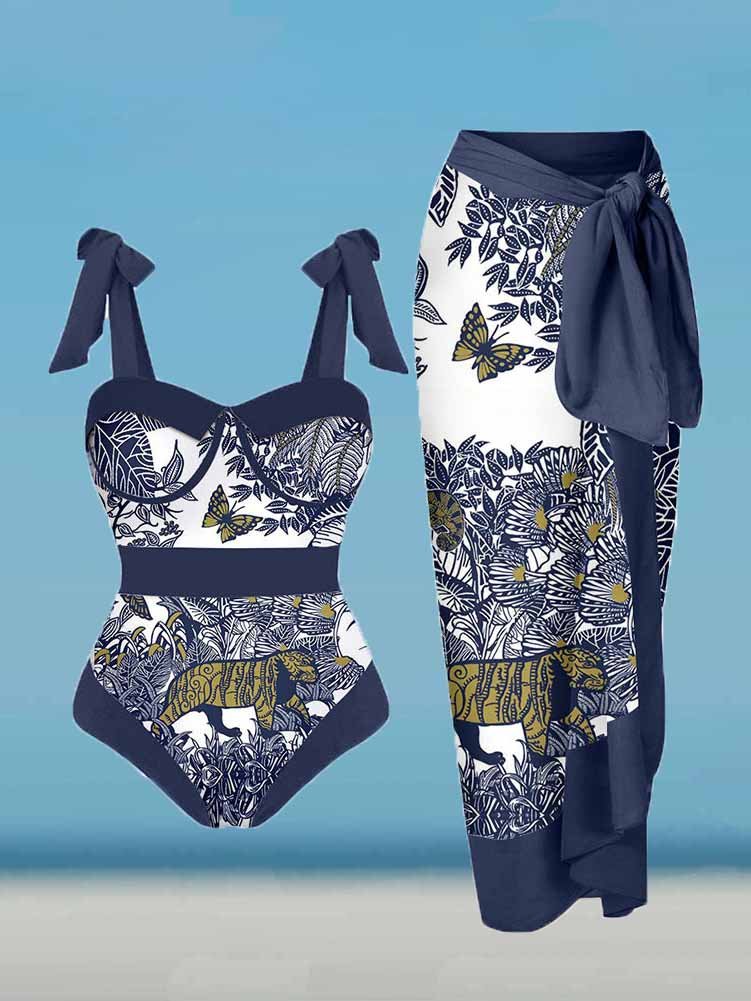 Patchwork Print Chic One Piece Swimsuit