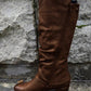 Casual Round Toe Side Zip Martin Boots