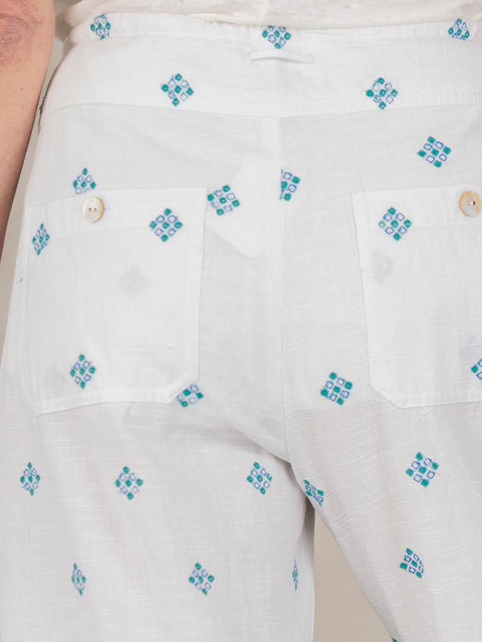 Vintage Print Pocket Trousers