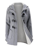 Casual Warm Plush Lined Hooded Jacket Coat