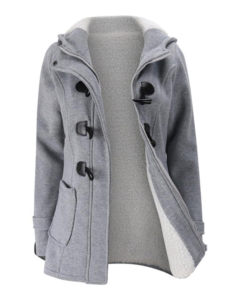 Casual Warm Plush Lined Hooded Jacket Coat