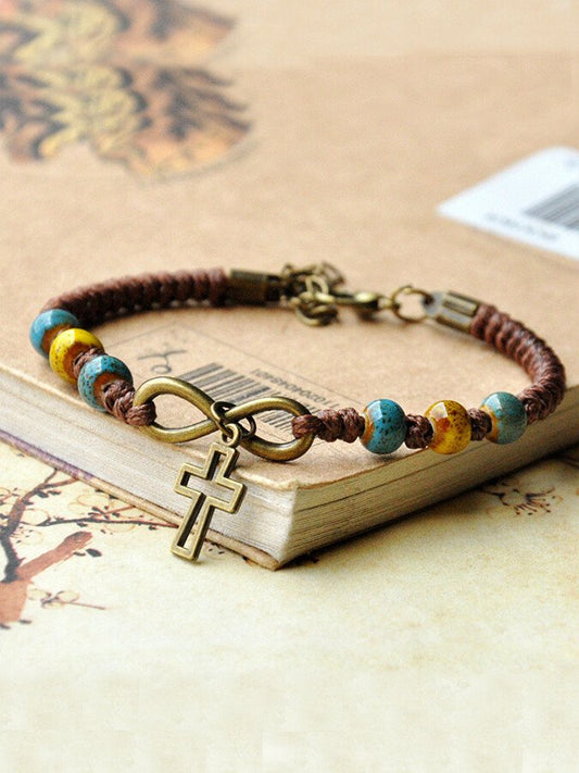 Women's Retro Ethnic Cross Adjustable Bracelet