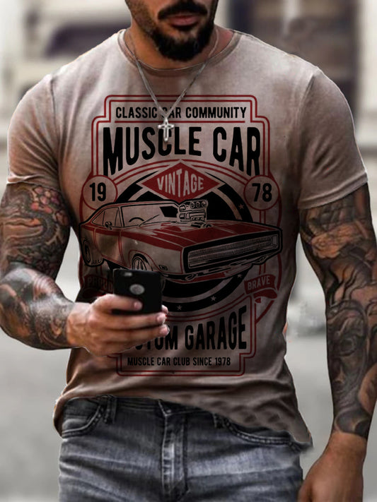 Mens Retro Classic Car Community Printed T-shirt