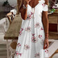 Floral Lace Cold Shoulder Sleeve Above Knee Dress