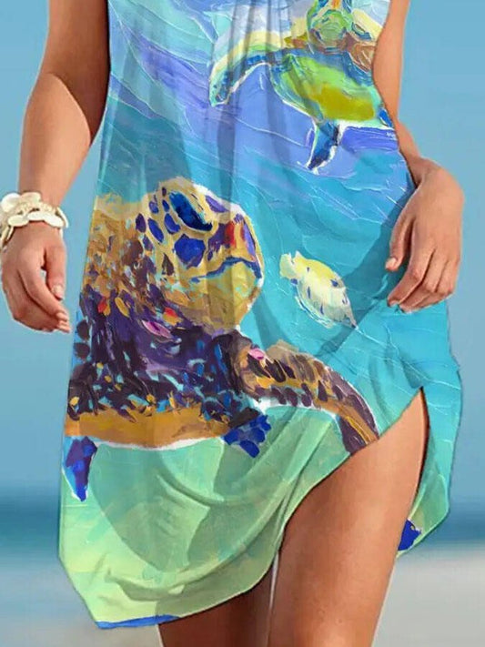 Turtle Print Beach Dress