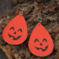 Halloween Retro Funny Pumpkin Drop Leather Earrings