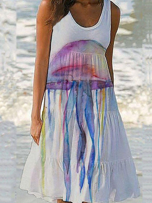 Beach Vacation Ocean Print Dress