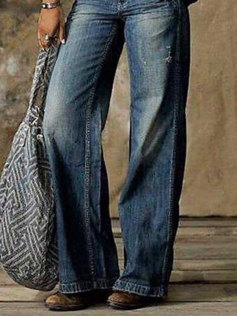 Wide-Leg Jeans Trousers