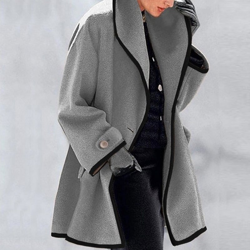 Sale 49% OFF-Hooded Color Block Woolen Coat