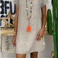 V-Neck Solid Color Shift Dresses