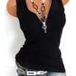 Slim Zip Neck Sleeveless Tank Vest