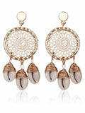 Vintage Conch Circle Earrings