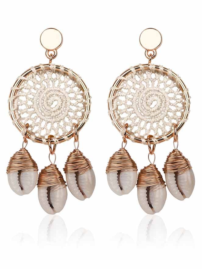 Vintage Conch Circle Earrings