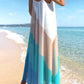 Chiffon Color Block Spaghetti Strap Cover Up