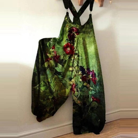 Ladies Floral Print Casual Jumpsuit