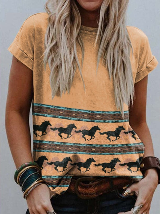 Vintage Horse Print T-Shirt