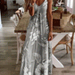 Slim Long Flower Strapless Dress