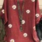 Women's O-neck Daisy Floral Casual Shirt