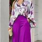 Casual Print Shirt & Wide Leg Pants Two-Piece Set