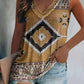 Ethnic Print V-Neck Vest