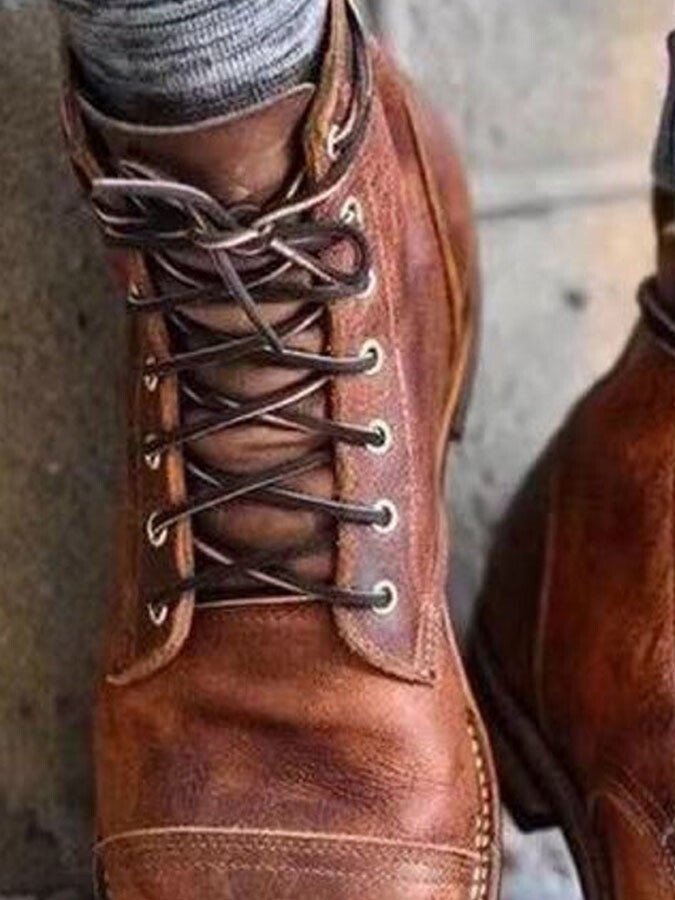 Vintage Lace-Up Ankle Boots