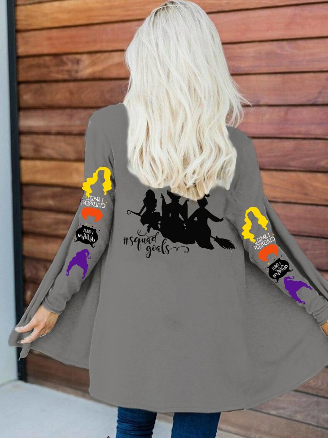 Fashion Print Long-Sleeve Cardigan
