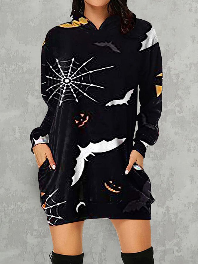 Halloween Pumpkin Print Hoodie