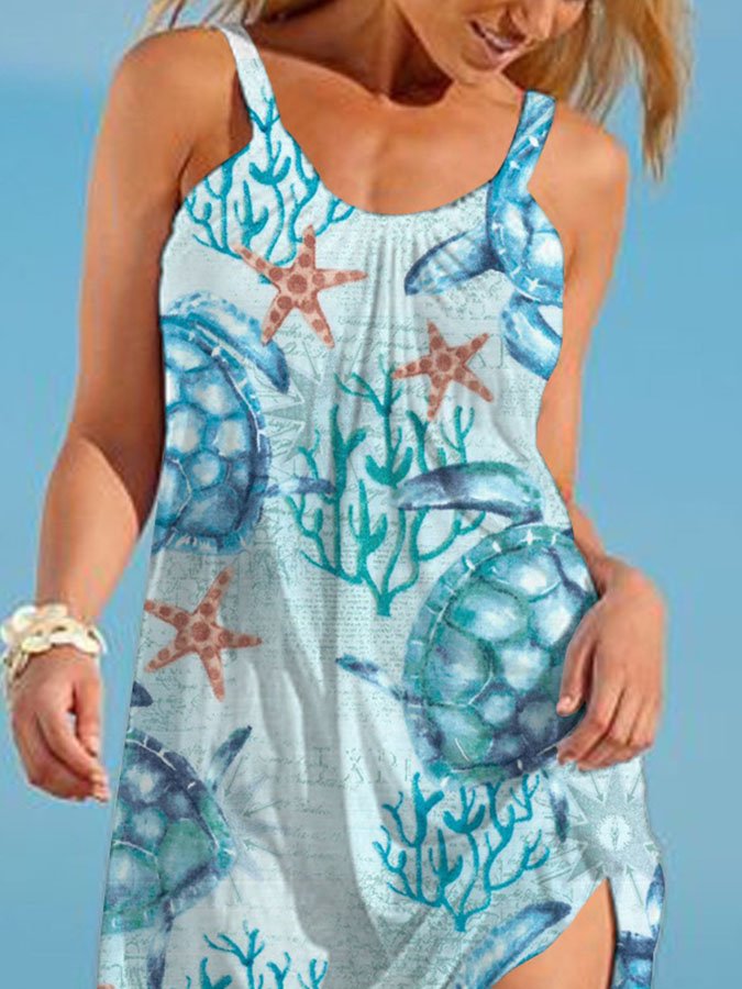 Casual Printed Slip Dress