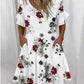 Women's 1/2 Sleeves V-Neck Mini Dress