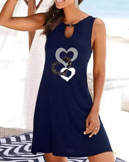 Women's Sleeveless Loose Hollow Dress