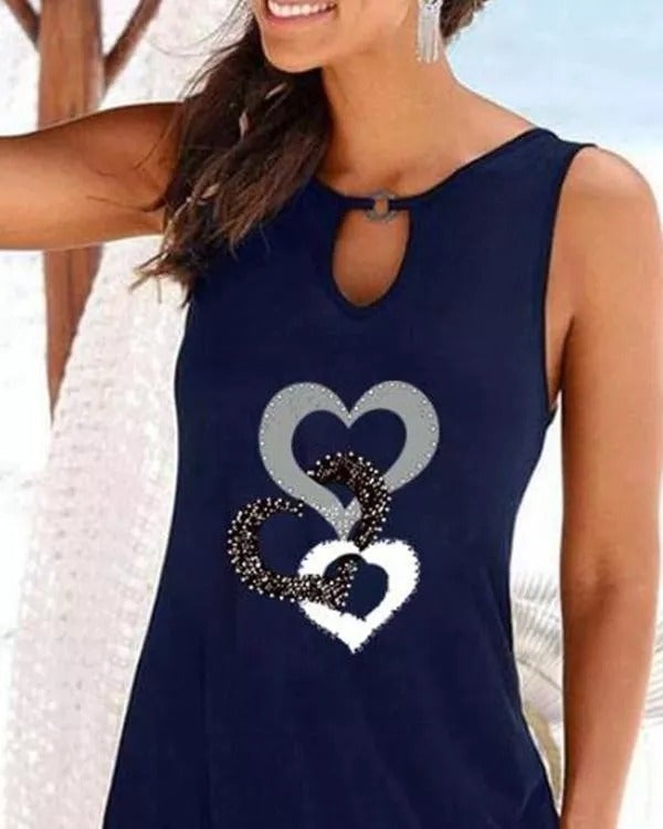 Women's Sleeveless Loose Hollow Dress