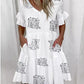Women's 1/2 Sleeves V-Neck Mini Dress